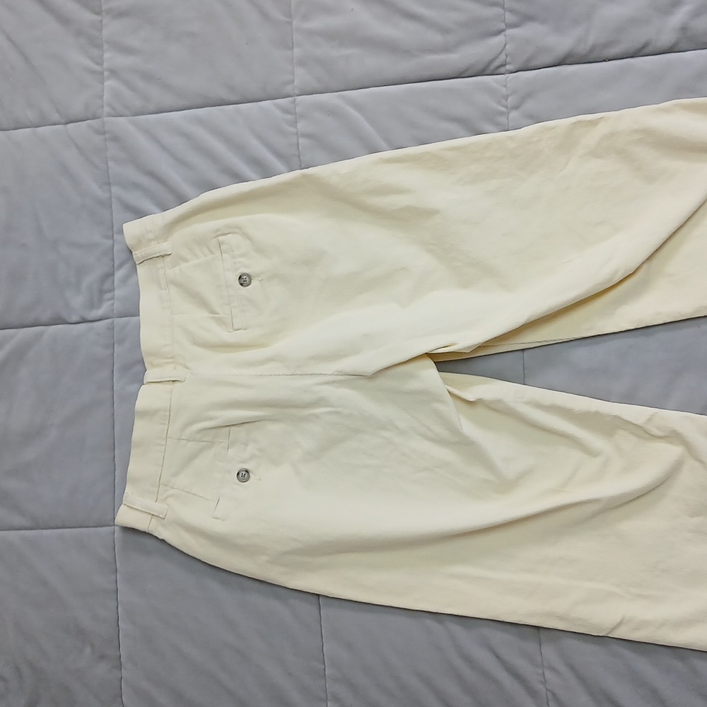 Lee Cream color At The Waist Straight Leg  Corduroy  Pants - Picture 5 of 5